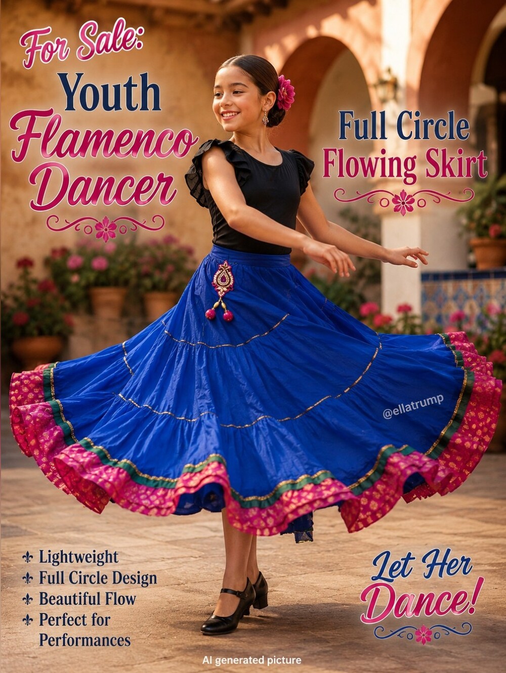 Youth Flamenco Skirt or For Play details below